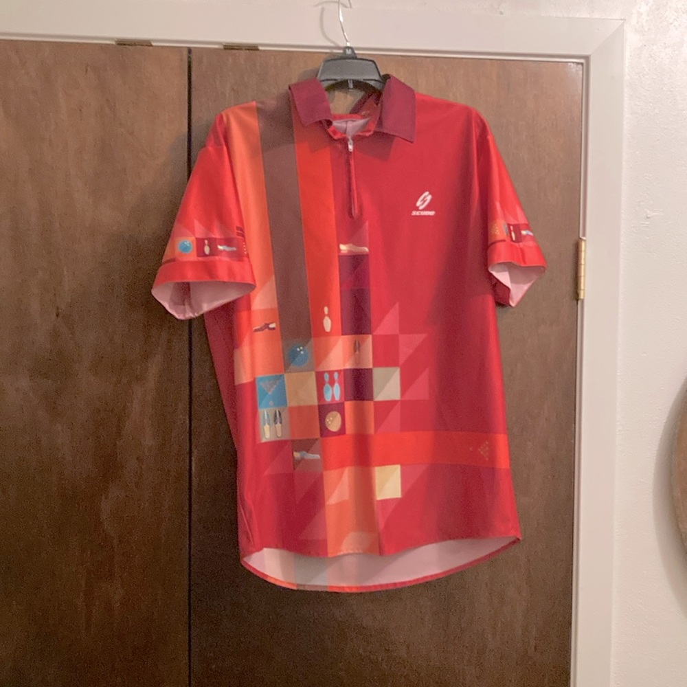 Red Geometric Pattern Men's Shirt